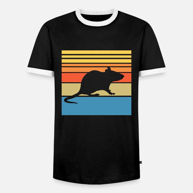 Maus - Männer Kontrast-T-Shirt - Schwarz/Weiß