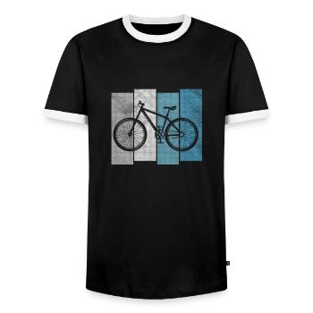 Downhill VTT VTT vélo - T-shirt contrasté Homme - noir/blanc - Devant - AI Model Female 172 light (172cm) & AI Model Male 178 light (178cm)
