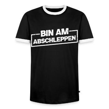 Lustiges Abschlepper Abschleppdienst LKW - Männer Kontrast-T-Shirt - Schwarz/Weiß - Vorne - AI Model Female 172 light (172cm) & AI Model Male 178 light (178cm)