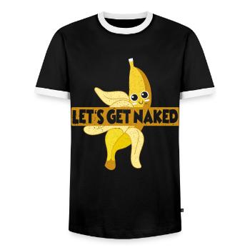 Banane - Männer Kontrast-T-Shirt - Schwarz/Weiß - Vorne - AI Model Female 172 light (172cm) & AI Model Male 178 light (178cm)