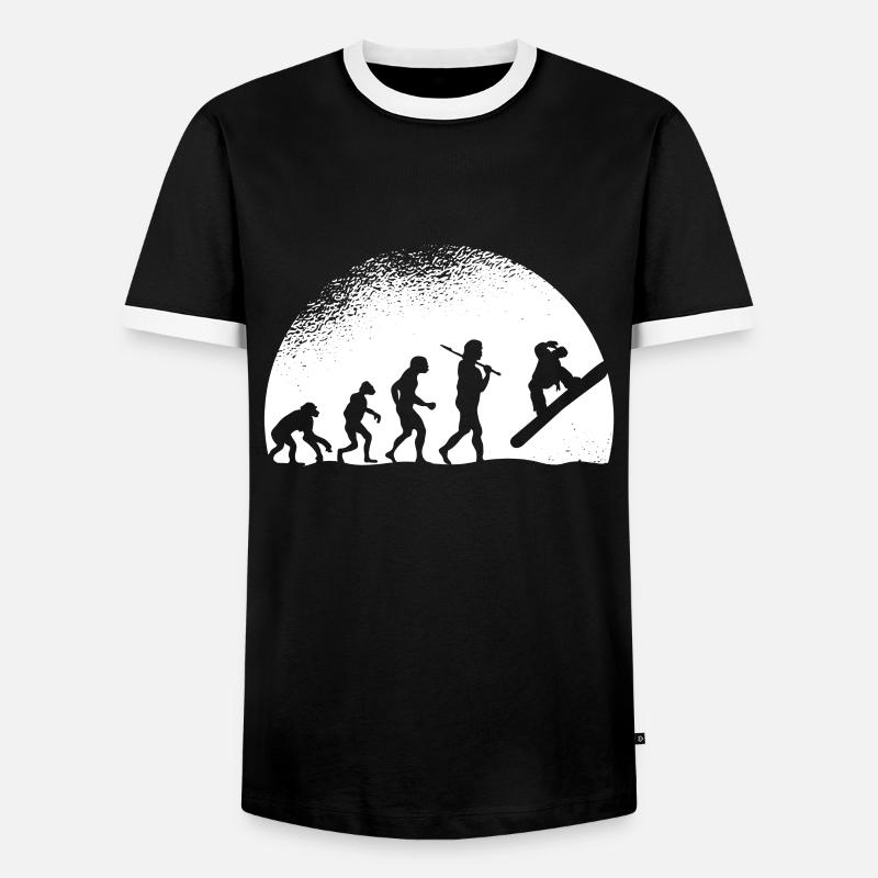 Evolution Snowboarding - Männer Kontrast-T-Shirt - Schwarz/Weiß