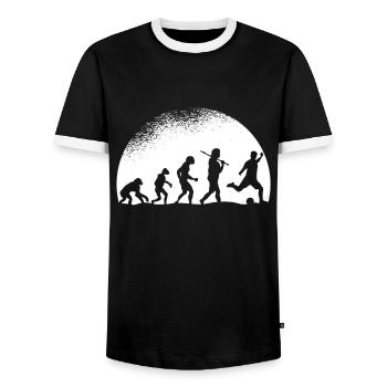Evolution Football - Men's Ringer Shirt - black/white - Front - AI Model Female 172 light (172cm) & AI Model Male 178 light (178cm)