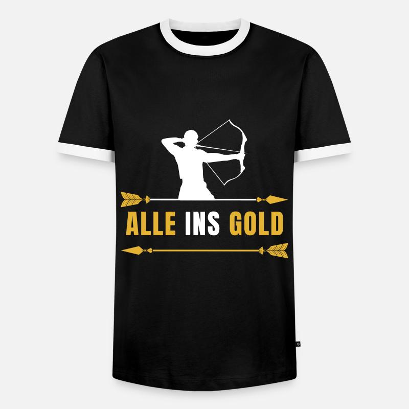 Bogenschießen - Männer Kontrast-T-Shirt - Schwarz/Weiß