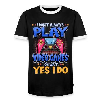 Gamer Jeux vidéo Spurch Gaming Drôle Cadeau - T-shirt contrasté Homme - noir/blanc - Devant - AI Model Female 172 light (172cm) & AI Model Male 178 light (178cm)