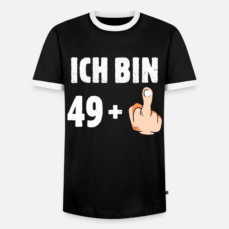 Ich bin 49 plus eins - Männer Kontrast-T-Shirt - Schwarz/Weiß