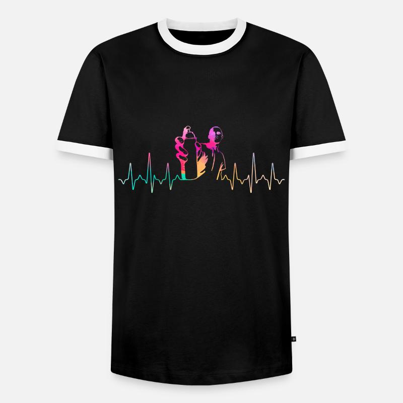 graffiti - Men's Ringer Shirt - black/white