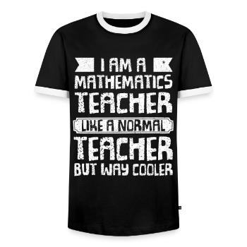 Math Teacher Mathematics Teacher - Men's Ringer Shirt - black/white - Front - AI Model Female 172 light (172cm) & AI Model Male 178 light (178cm)