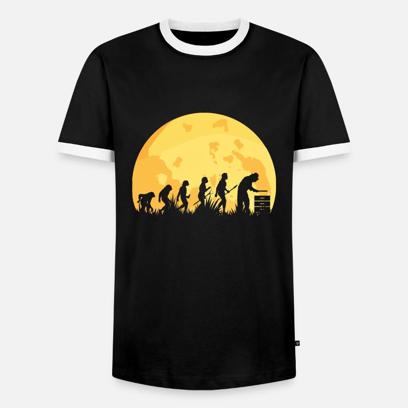 Evolution Imker Bienenzucht - Männer Kontrast-T-Shirt - Schwarz/Weiß