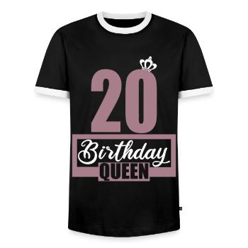 20th birthday 20 years 20th birthday child - Men's Ringer Shirt - black/white - Front - AI Model Female 172 light (172cm) & AI Model Male 178 light (178cm)