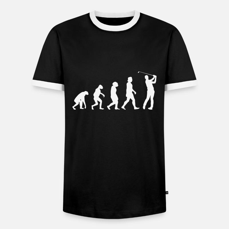 Golfer Evolution - Men's Ringer Shirt - black/white