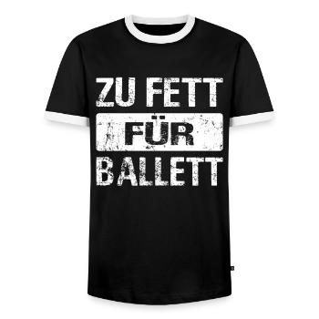 Zu Fett Für Ballett - Ballerina Tänzer Ballett - Männer Kontrast-T-Shirt - Schwarz/Weiß - Vorne - AI Model Female 172 light (172cm) & AI Model Male 178 light (178cm)