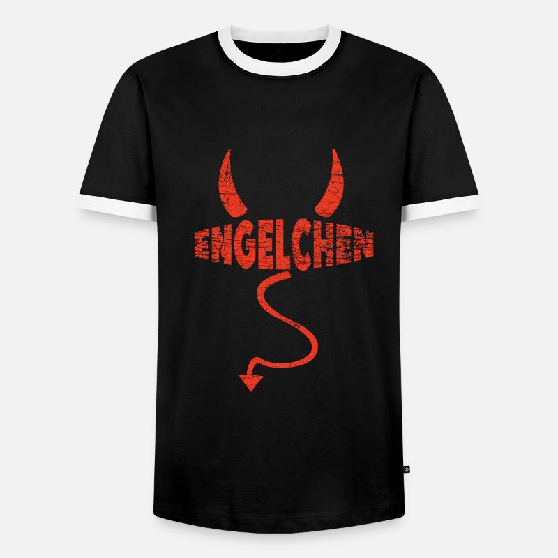 Engelchen Teufel Engel Teufelchen Hörner - Männer Kontrast-T-Shirt - Schwarz/Weiß