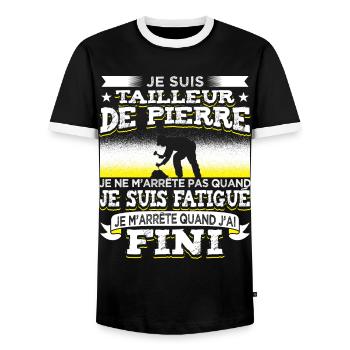 Tailleur de Pierre - T-shirt contrasté Homme - noir/blanc - Devant - AI Model Female 172 light (172cm) & AI Model Male 178 light (178cm)