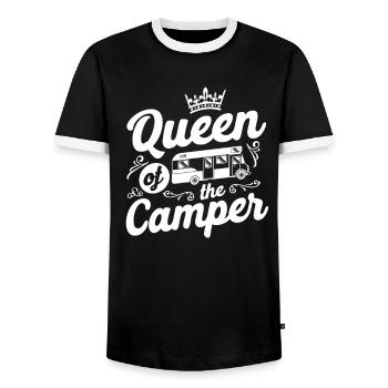 Camping Queen Of The Camper - T-shirt contrasté Homme - noir/blanc - Devant - AI Model Female 172 light (172cm) & AI Model Male 178 light (178cm)