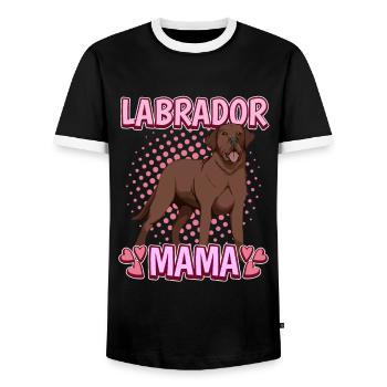 Brauner Labrador Labbi Labrador Mama - Männer Kontrast-T-Shirt - Schwarz/Weiß - Vorne - AI Model Female 172 light (172cm) & AI Model Male 178 light (178cm)