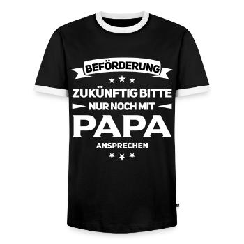 Schwangerschaft verkünden Papa Baby Werdender Papa - Männer Kontrast-T-Shirt - Schwarz/Weiß - Vorne - AI Model Female 172 light (172cm) & AI Model Male 178 light (178cm)
