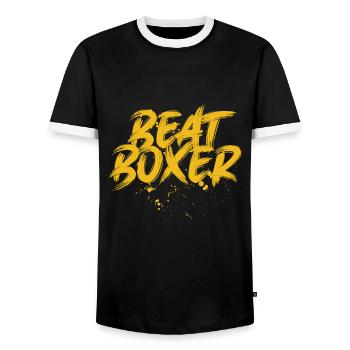 Beatboxer Microphone DJ Rap Hiphop Beatboxing Gift - Men's Ringer Shirt - black/white - Front - AI Model Female 172 light (172cm) & AI Model Male 178 light (178cm)