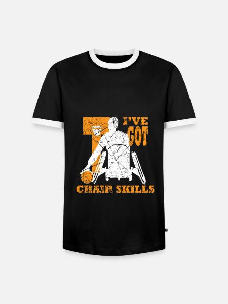 Basketball Rollstuhl Handicap Behinderung - Männer Kontrast-T-Shirt - Schwarz/Weiß