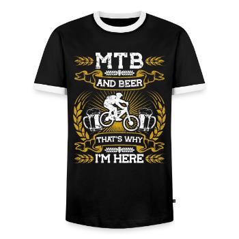 VTT VTT - T-shirt contrasté Homme - noir/blanc - Devant - AI Model Female 172 light (172cm) & AI Model Male 178 light (178cm)