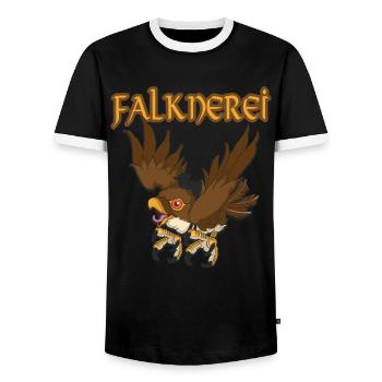 Falknerei Beizjagd Greifvogel Greif Falke - Männer Kontrast-T-Shirt - Schwarz/Weiß - Vorne - AI Model Female 172 light (172cm) & AI Model Male 178 light (178cm)