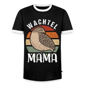 Wachtel Mama wachtel zwergwachtel - Männer Kontrast-T-Shirt - Schwarz/Weiß - Vorne - AI Model Female 172 light (172cm) & AI Model Male 178 light (178cm)