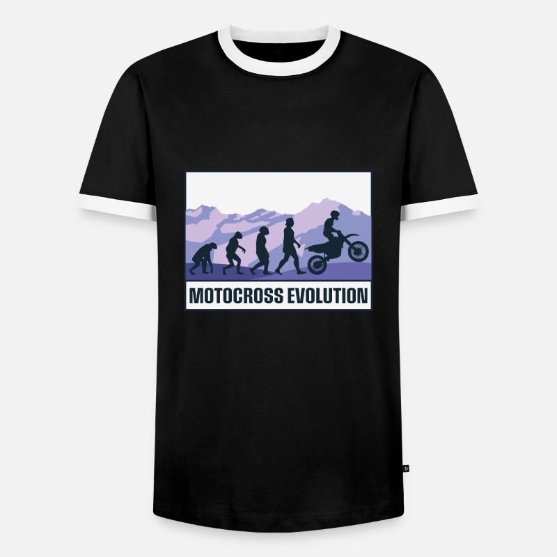 Motocross Evolution - Männer Kontrast-T-Shirt - Schwarz/Weiß