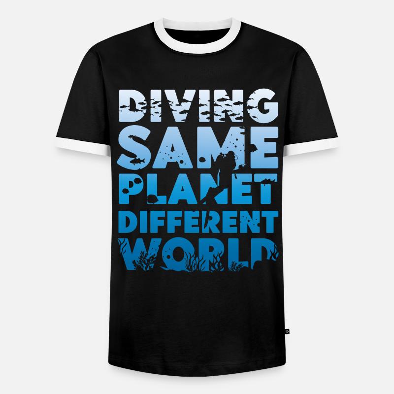 Scuba Diving Diver Diving Same - Männer Kontrast-T-Shirt - Schwarz/Weiß