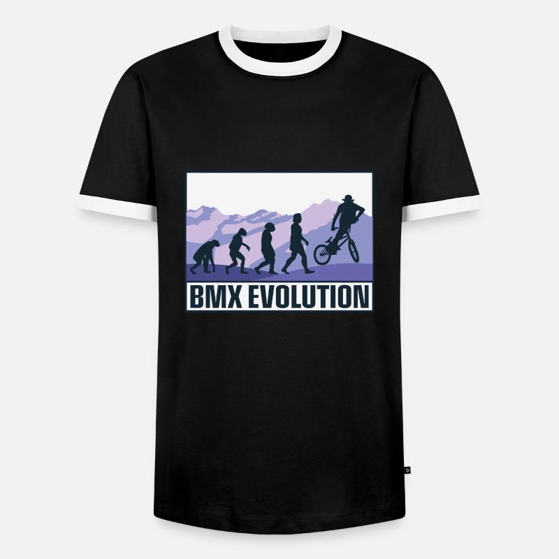 BMX Evolution - Männer Kontrast-T-Shirt - Schwarz/Weiß