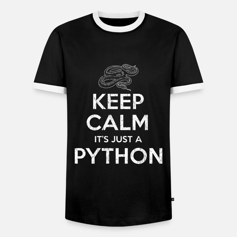 Python Schlange - Männer Kontrast-T-Shirt - Schwarz/Weiß