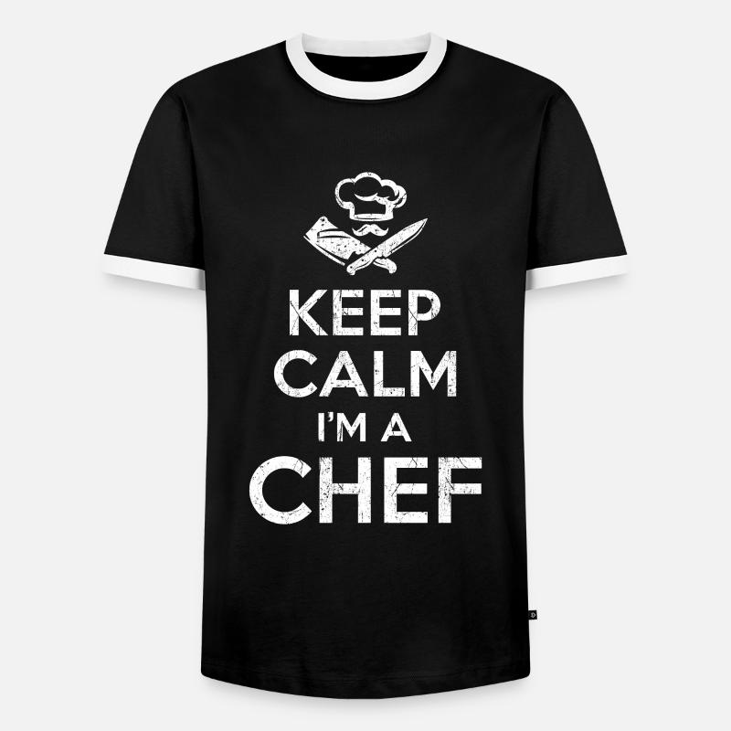 Keep Calm Chef - Men's Ringer Shirt - black/white