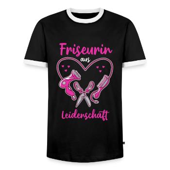 Friseurin aus Leidenschaft - Friseurin Geschenk - Männer Kontrast-T-Shirt - Schwarz/Weiß - Vorne - AI Model Female 172 light (172cm) & AI Model Male 178 light (178cm)