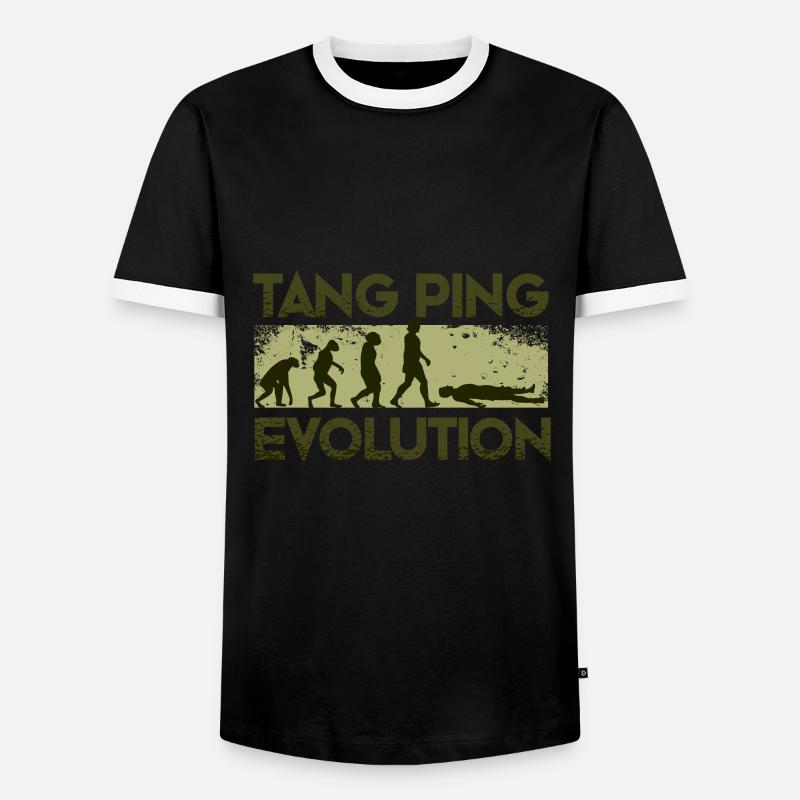 Tang Ping Evolution - Männer Kontrast-T-Shirt - Schwarz/Weiß