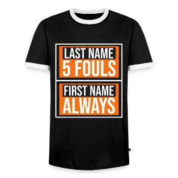 Basketball Basketballer - Men's Ringer Shirt - black/white - Front - AI Model Female 172 light (172cm) & AI Model Male 178 light (178cm)