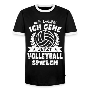 Volleyball Mir Reicht's Ich Geh Volleyball Spielen - Männer Kontrast-T-Shirt - Schwarz/Weiß - Vorne - AI Model Female 172 light (172cm) & AI Model Male 178 light (178cm)