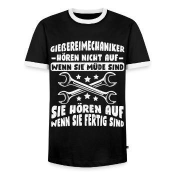 Gießereimechaniker Eisengießer Gießer - Männer Kontrast-T-Shirt - Schwarz/Weiß - Vorne - AI Model Female 172 light (172cm) & AI Model Male 178 light (178cm)