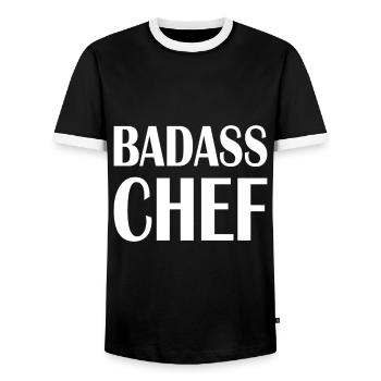 Chef Chefs Chef Hobby Chef Gift - Men's Ringer Shirt - black/white - Front - AI Model Female 172 light (172cm) & AI Model Male 178 light (178cm)