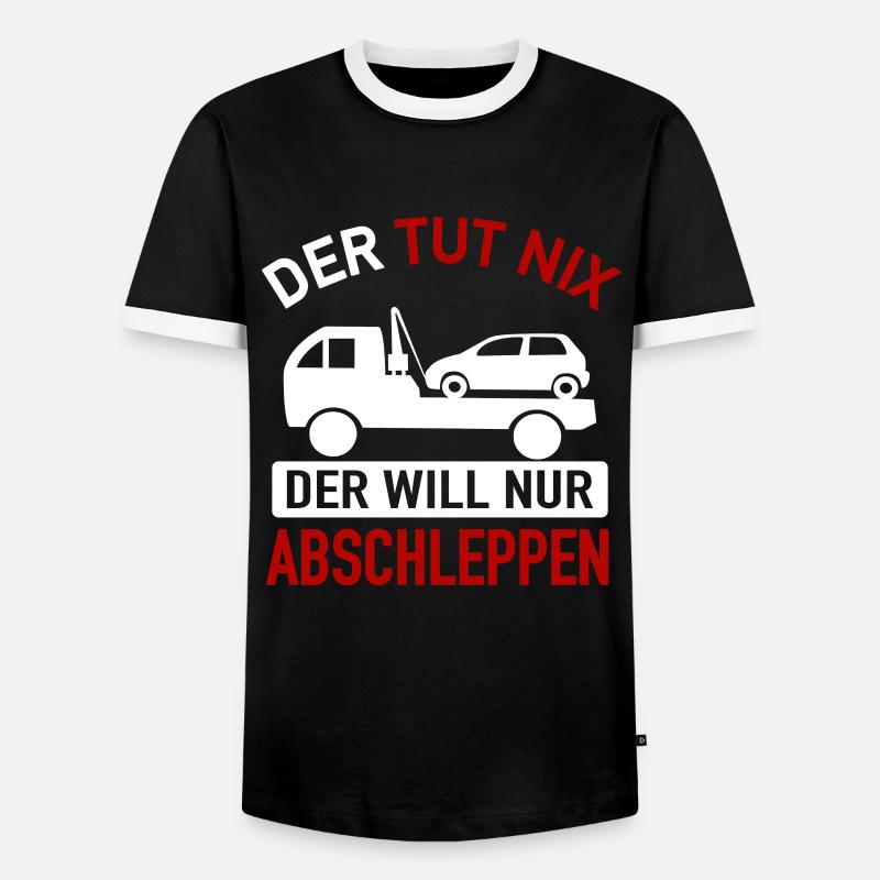 Abschlepper - Der Tut Nix Der Will Nur Abschleppen - Männer Kontrast-T-Shirt - Schwarz/Weiß