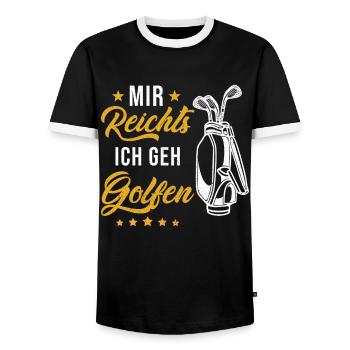 Golf Golfer Geschenk - Männer Kontrast-T-Shirt - Schwarz/Weiß - Vorne - AI Model Female 172 light (172cm) & AI Model Male 178 light (178cm)