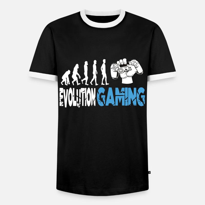 Evolution Gaming - Männer Kontrast-T-Shirt - Schwarz/Weiß