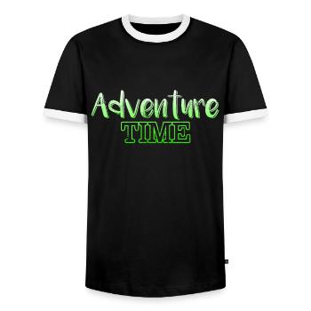 Adventure - Men's Ringer Shirt - black/white - Front - AI Model Female 172 light (172cm) & AI Model Male 178 light (178cm)
