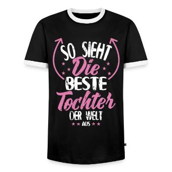 Beste Tochter der Welt - Männer Kontrast-T-Shirt - Schwarz/Weiß - Vorne - AI Model Female 172 light (172cm) & AI Model Male 178 light (178cm)