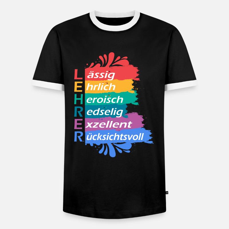Buntes Lehrer Spruch Schuldesign - Männer Kontrast-T-Shirt - Schwarz/Weiß