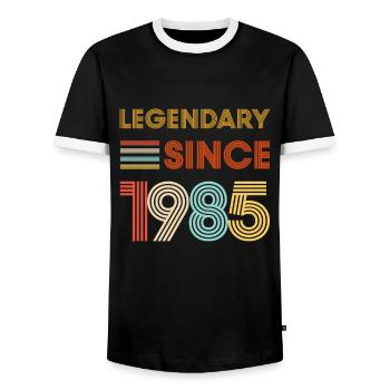 Vintage Legendary since 1985 Geburtstag - Männer Kontrast-T-Shirt - Schwarz/Weiß - Vorne - AI Model Female 172 light (172cm) & AI Model Male 178 light (178cm)