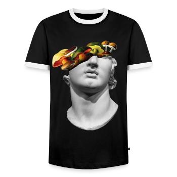 Goblincore Aesthetics Shirt für Pilzsammler - Männer Kontrast-T-Shirt - Schwarz/Weiß - Vorne - AI Model Female 172 light (172cm) & AI Model Male 178 light (178cm)