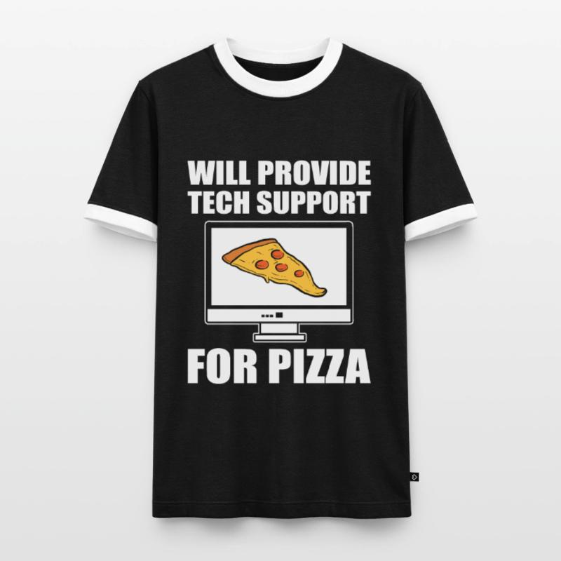 Will Provide Tech Support For Pizza Tech Support Men's Ringer Shirt