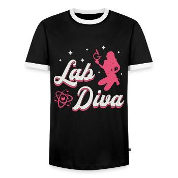 Laboratory Technician Laboratory Lab Diva Chemistry Gift - Men's Ringer Shirt - black/white - Front - AI Model Female 172 light (172cm) & AI Model Male 178 light (178cm)