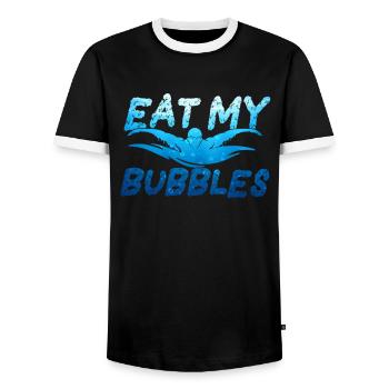 Eat My Bubbles Schwimmer Schwimmen Schwimmen - Männer Kontrast-T-Shirt - Schwarz/Weiß - Vorne - AI Model Female 172 light (172cm) & AI Model Male 178 light (178cm)