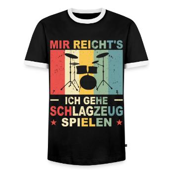Schlagzeuger Geschenk Schlagzeug Spieler Drummer - Männer Kontrast-T-Shirt - Schwarz/Weiß - Vorne - AI Model Female 172 light (172cm) & AI Model Male 178 light (178cm)