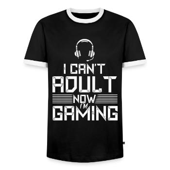 Gaming Geschenk Gamer - Männer Kontrast-T-Shirt - Schwarz/Weiß - Vorne - AI Model Female 172 light (172cm) & AI Model Male 178 light (178cm)
