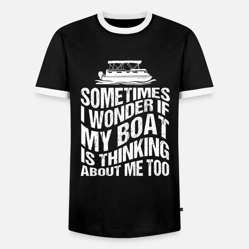 Boot Kapitän Pontoon Boot - Männer Kontrast-T-Shirt - Schwarz/Weiß